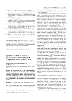 Significance of silica analysis in groundwater in