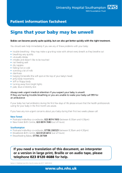 Signs that your baby may be unwell