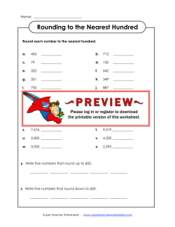 Rounding to the Nearest Hundred