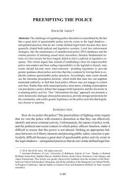 Preempting the Police - Boston College Law Review