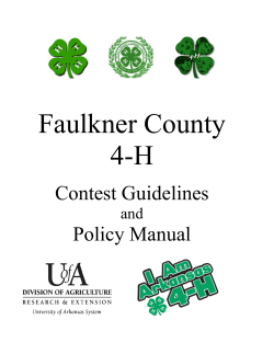 Faulkner County 4-H Contest Guidelines and Policy