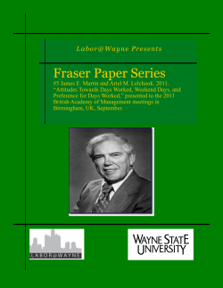 Attitudes Towards Days Worked, Weekend Days, and Preference for