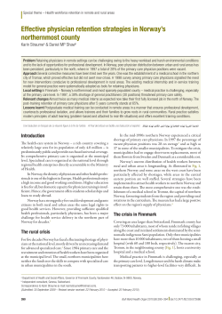 Effective physician retention strategies in Norway`s