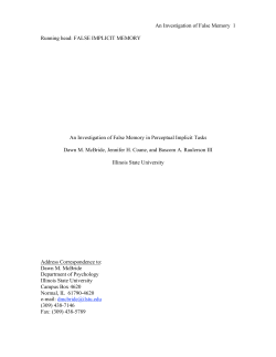 An Investigation of False Memory 1 Running head