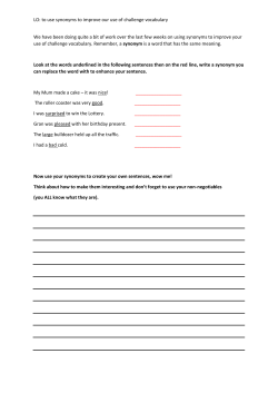 LO: to use synonyms to improve our use of challenge vocabulary We