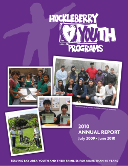 2010 annual report - Huckleberry Youth Programs