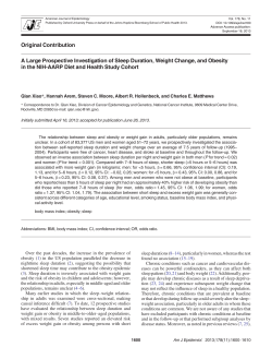 A Large Prospective Investigation of Sleep Duration, Weight Change