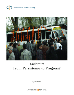 Kashmir: From Persistence to Progress?