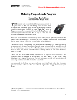 Metering Plug-In Loads Program