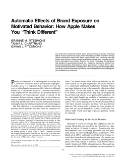 Automatic Effects of Brand Exposure on Motivated Behavior: How