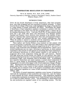 Temperature Regulation in Paraplegia