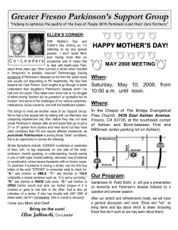 Ellen Jablonski - Greater Fresno Parkinsons Support Group
