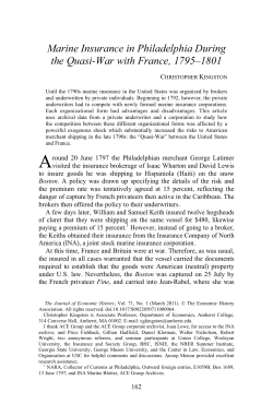 Marine Insurance in Philadelphia During the