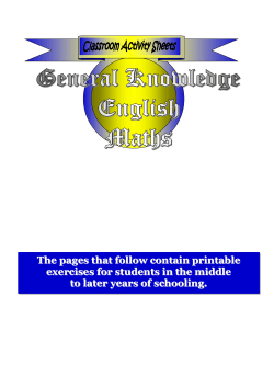 General Knowledge, English, Maths