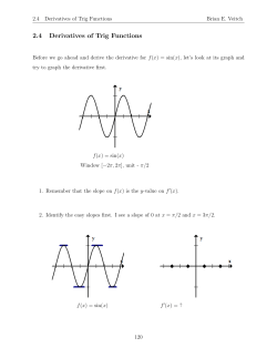 2.4 Derivatives of Trig Functions