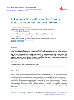 Behaviors of Crystallization for Osmotic Pressure under Microwave