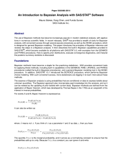 An Introduction to Bayesian Analysis with SAS/STAT