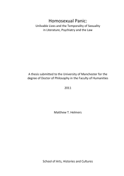 Homosexual Panic - Manchester eScholar