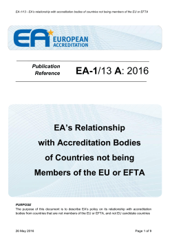 EA`s RELATIONSHIP WITH THIRD COUNTRIES