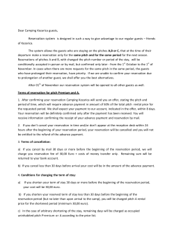 Dear Camping Kozarica guests, Reservation system is designed in