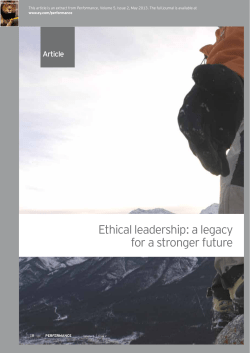 Ethical leadership: a legacy for a stronger future