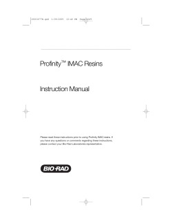 Profinity&trade; IMAC Resins Instruction Manual - Bio-Rad