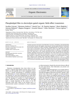 Phospholipid film in electrolyte-gated organic field-effect