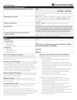 Credit Card Account Holder Agreement