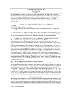 Performance Assessment Task Half and Half Grade 2 Common