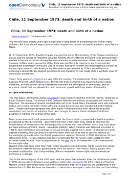 Chile, 11 September 1973: death and birth of a