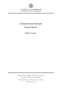 COMPOSITION DIARY Song Of Myself