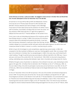 ernest old - East Loddon Remembers