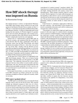 How IMF shock therapy was imposed on Russia