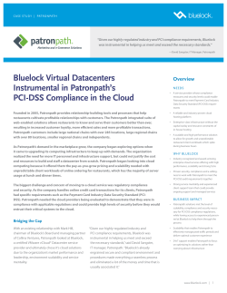 Bluelock Virtual Datacenters Instrumental in Patronpath`s PCI