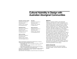 Cultural Hybridity in Design with Australian Aboriginal Communities