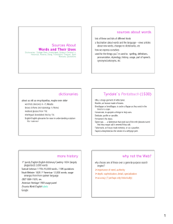 Sources About Words - UW Faculty Web Server