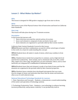 Lesson 2 -‐ What Makes Up Matter?