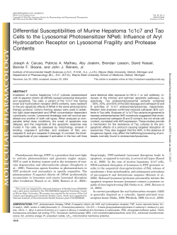 Differential Susceptibilities of Murine Hepatoma 1c1c7 and Tao