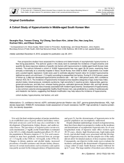A Cohort Study of Hyperuricemia in Middle
