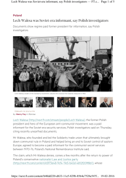 Lech Walesa was Soviet-era informant, say Polish