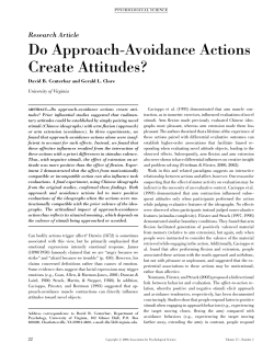 Do Approach-Avoidance Actions Create Attitudes? - ITS