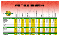 nutritional information