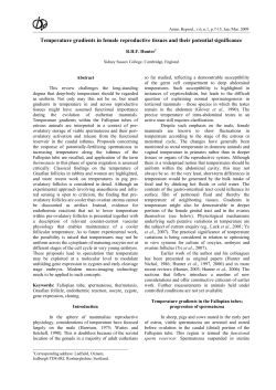 Temperature gradients in female reproductive tissues and their