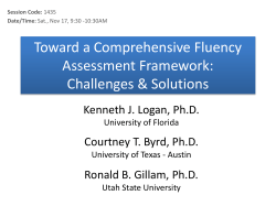 1435 Toward a Comprehensive Fluency Assessment