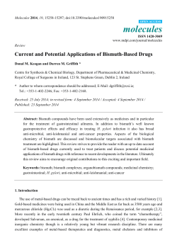 Current and Potential Applications of Bismuth-Based Drugs