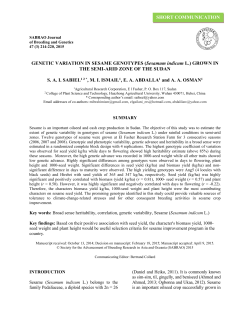 GENETIC VARIATION IN SESAME GENOTYPES