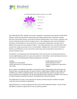 Amy Goldsmith RD, LDN, a dietitian for 16 years