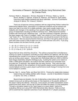Summaries of Research Articles and Books Using Retrosheet Data