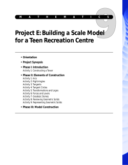 Project E: Building a Scale Model for a Teen Recreation Centre