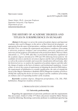 the history of academic degrees and titles in jurisprudence in hungary